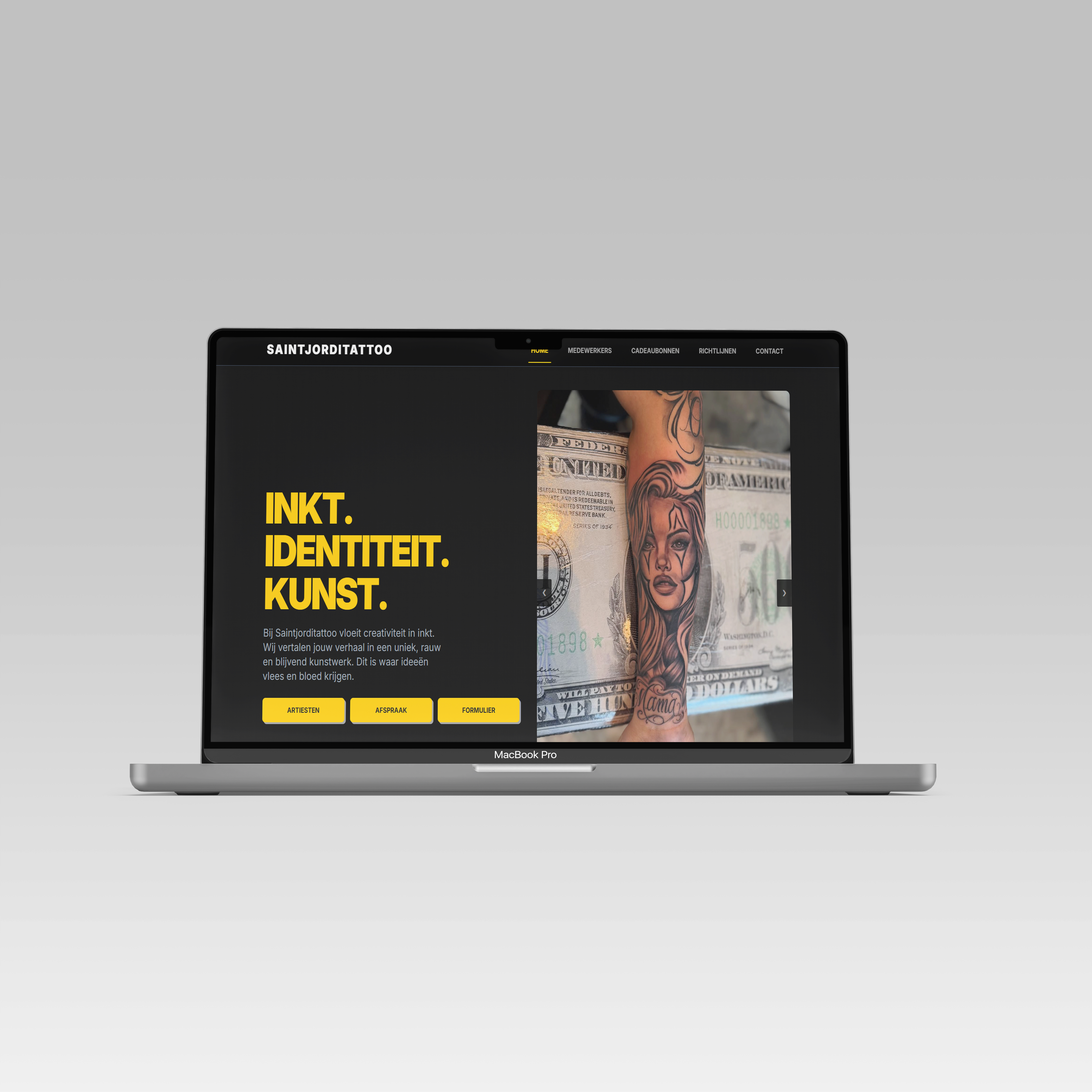 Screenshot van de Saintjordi website